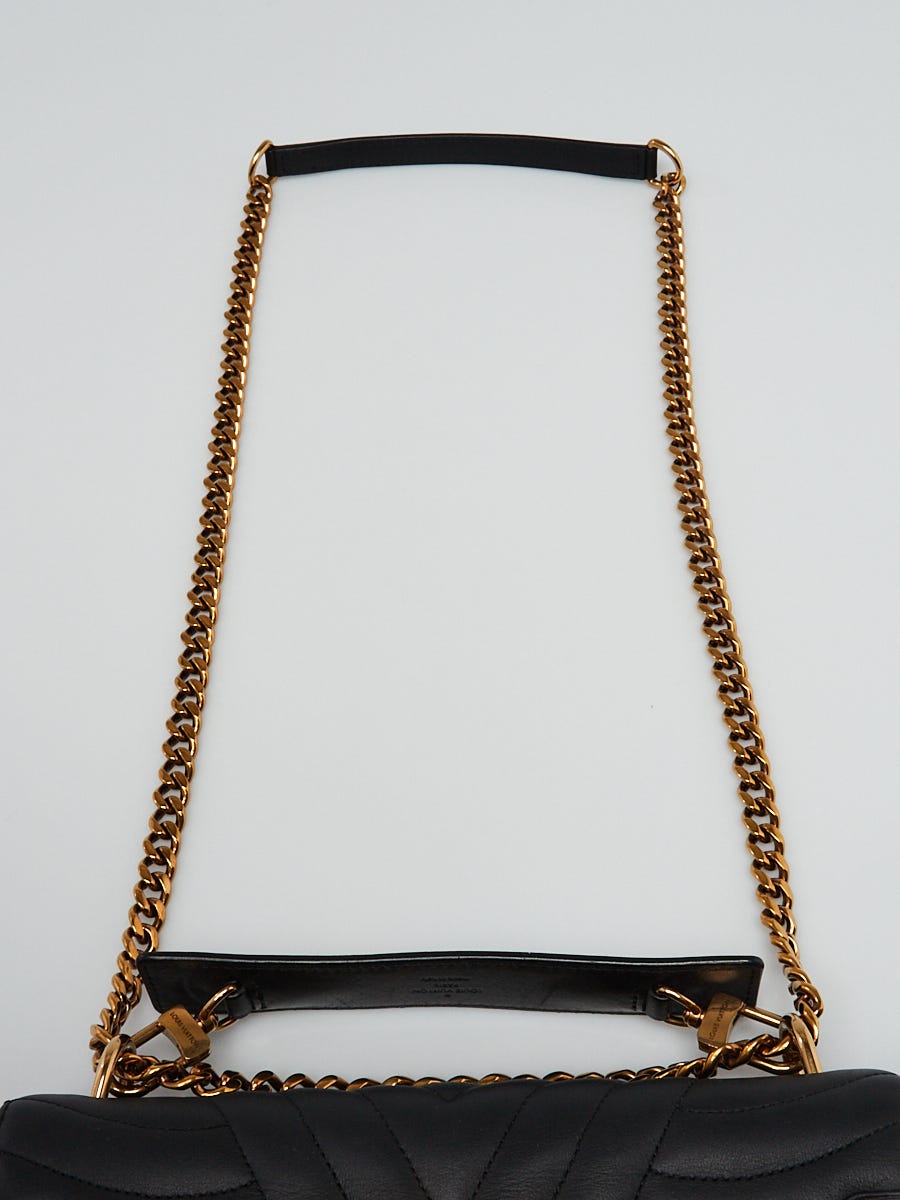 Louis Vuitton Black Quilted Leather New Wave Chain MM Bag - Yoogi's Closet