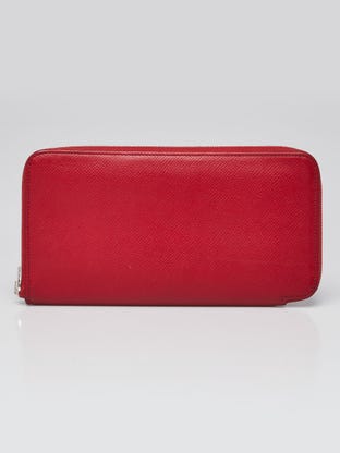 Vermillion Epsom Leather Silk'In Long Wallet