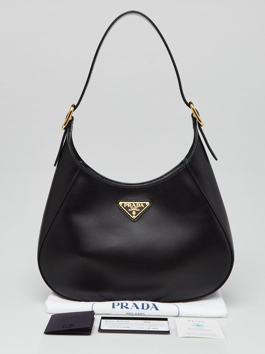 Prada Black Box Calf Leather Cleo Shoulder Bag - Yoogi's Closet