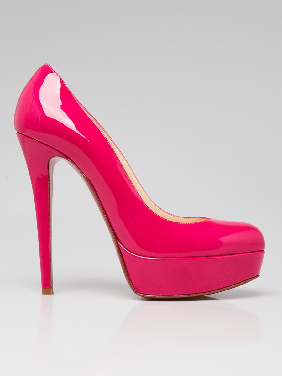 Christian Louboutin Hot Pink Patent Leather Bianca 140 Pumps