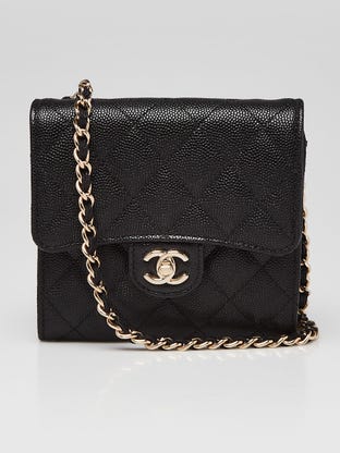 CHANEL Caviar Quilted Mini Vanity Case With Chain Pink 547296
