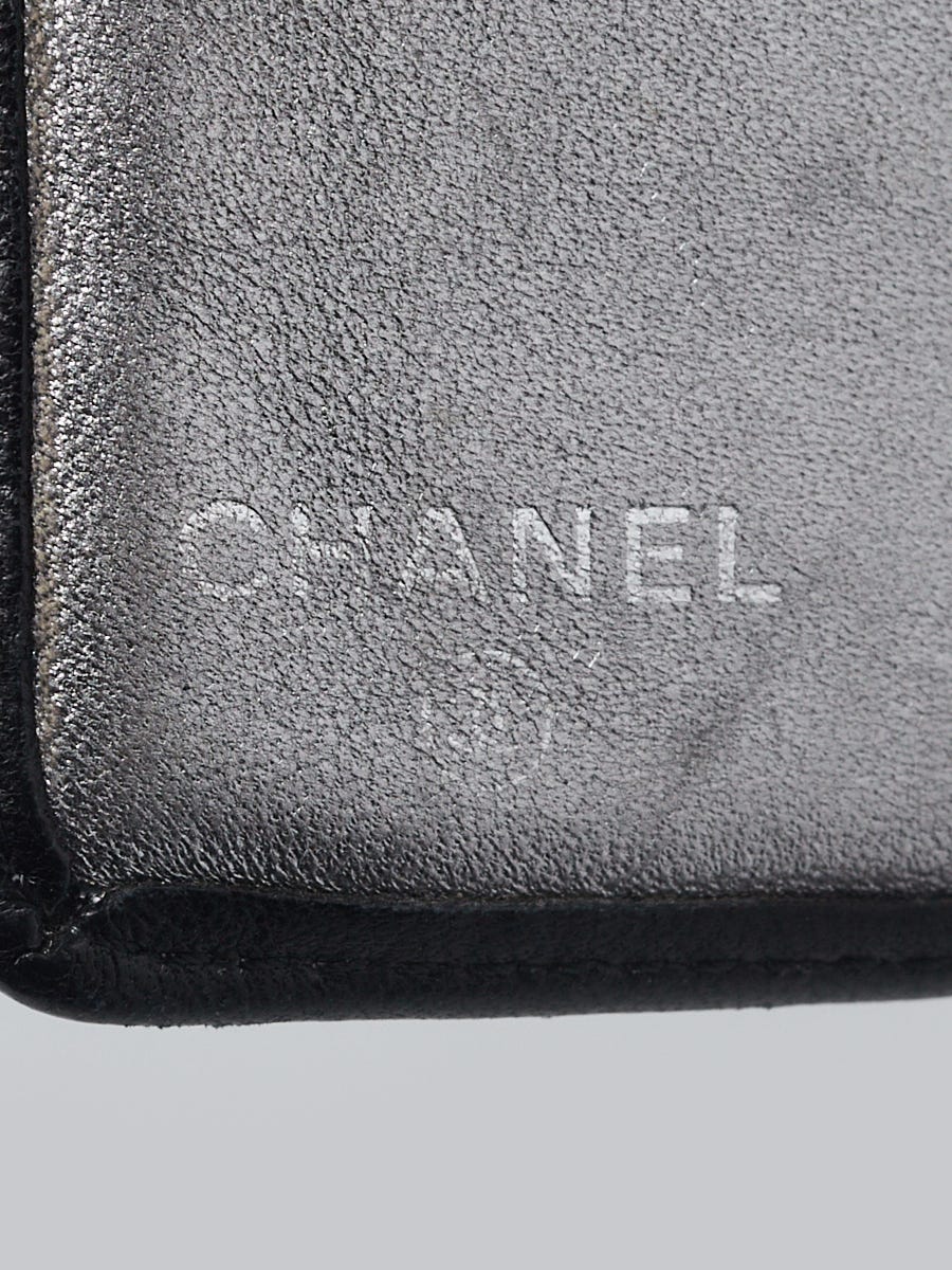 Chanel Vintage Chanel Black Caviar Leather CC Logo Long Wallet