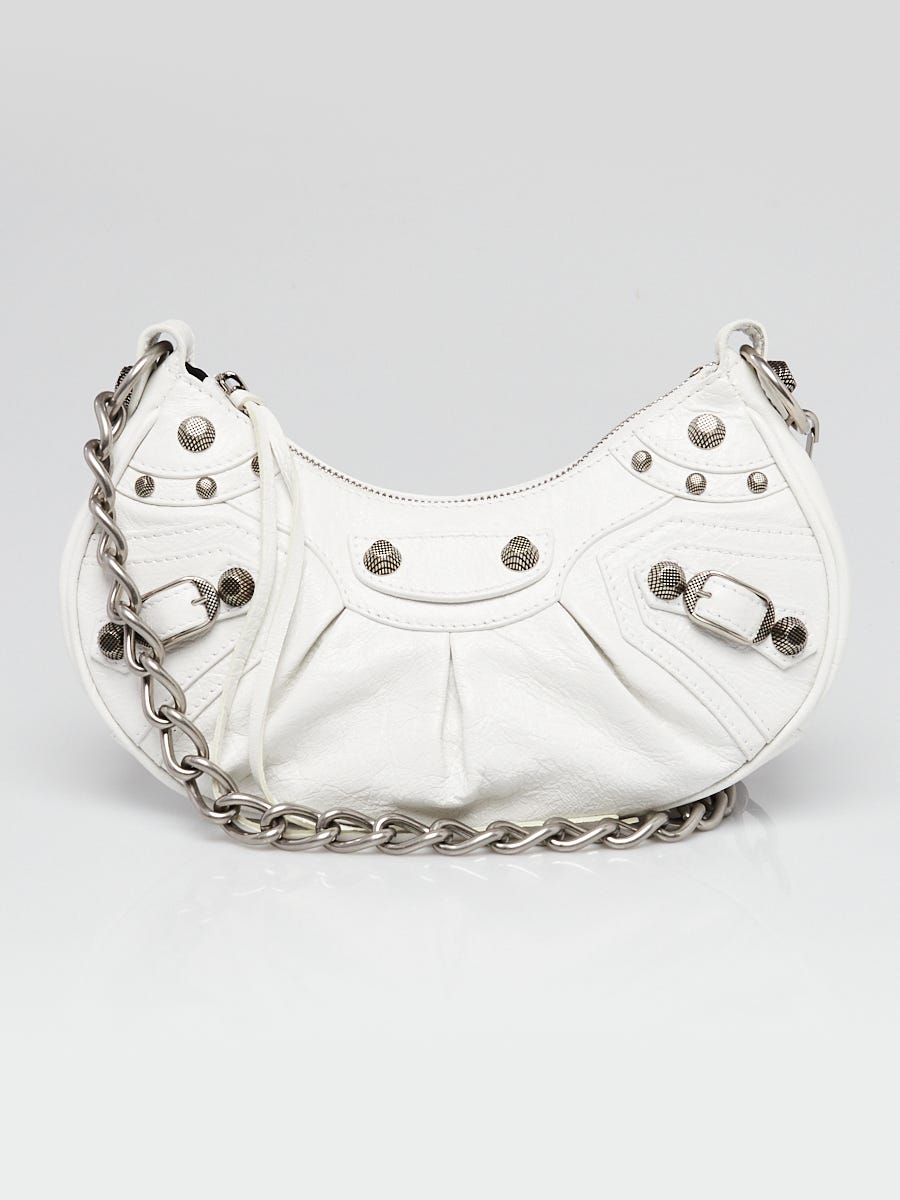 レビュー高評価商品 Leather Lambskin White Balenciaga Le Bag Crossbody XS Cagole バッグ