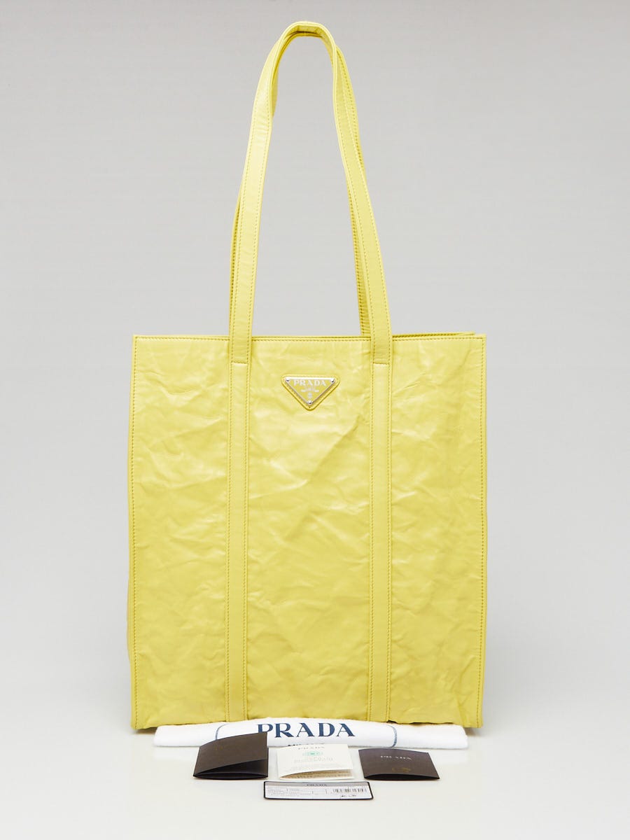 Prada Cedro Antique Nappa Leather Small Leather Tote Bag - 1BG459