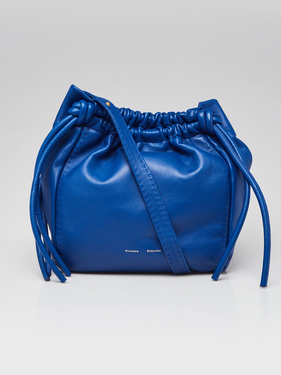 Proenza Schouler Blue Leather Drawstring Bucket Bag Yoogi s Closet