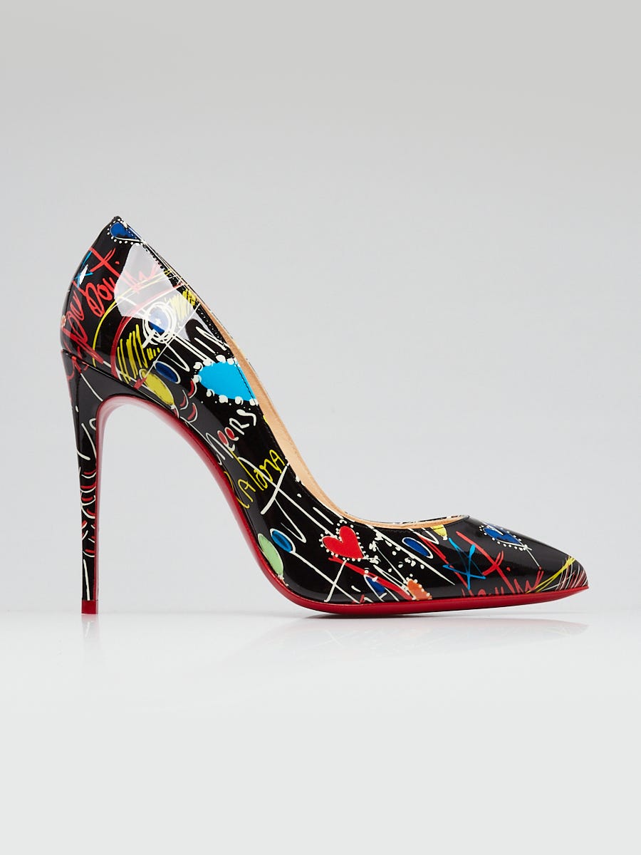 Christian Louboutin Black Patent Leather Loubitag Pigalle