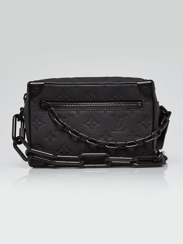 Louis Vuitton Black Monogram Embossed Taurillon Leather Soft Trunk Mini Bag
