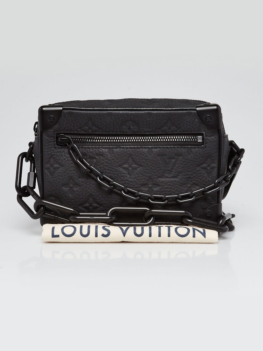 LOUIS VUITTON Taurillon Monogram Mini Soft Trunk Black 1282803