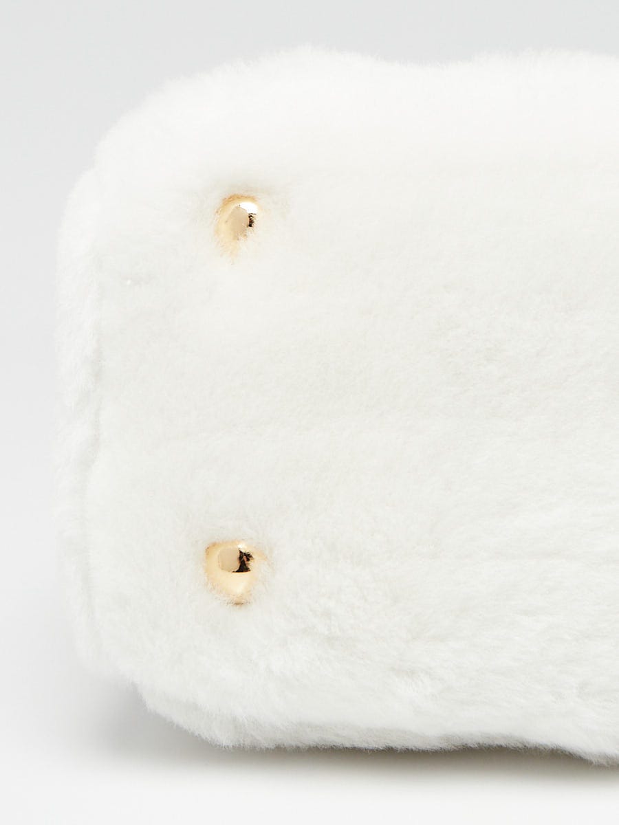 Prada Galleria Shearling Mini-bag - White – Amuze