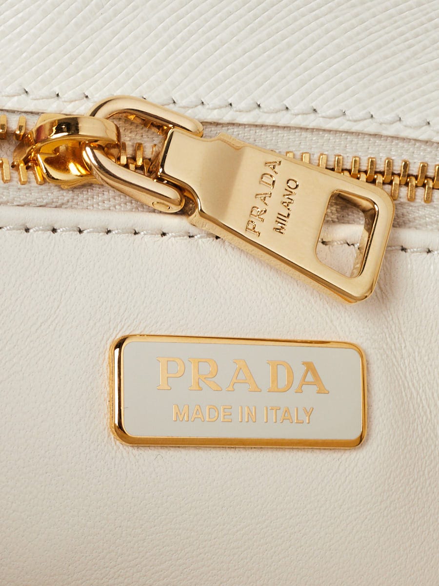 White Prada Galleria Shearling Mini-bag