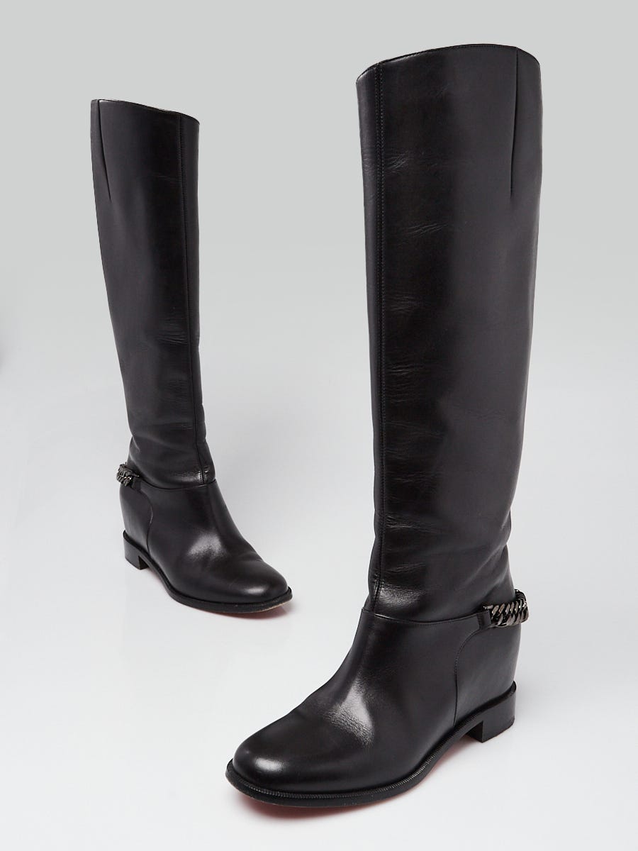 leather louboutin boots