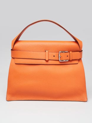 Orange Evergrain Calfskin Leather Palladium Plated Etribelt Bag