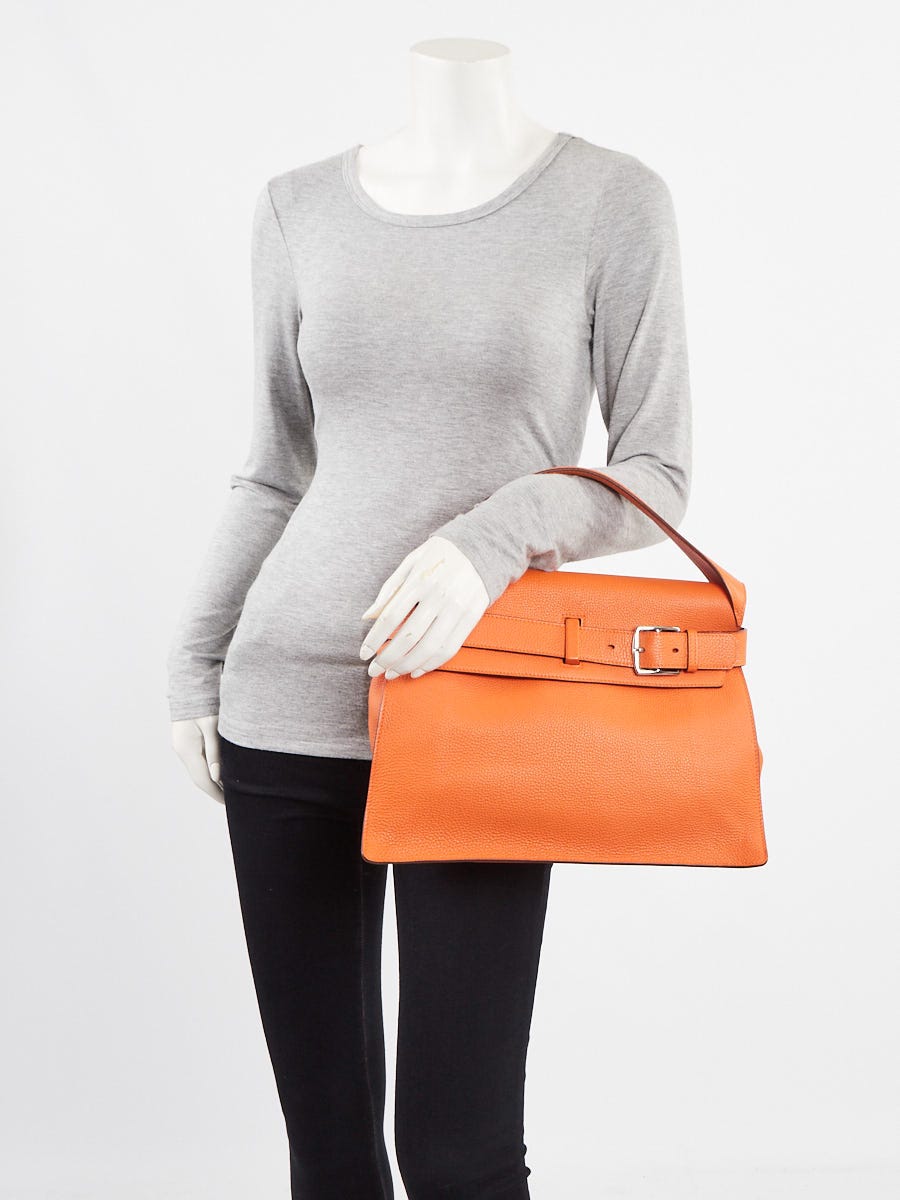 Hermes Orange EverGrain Calfskin Leather Bag