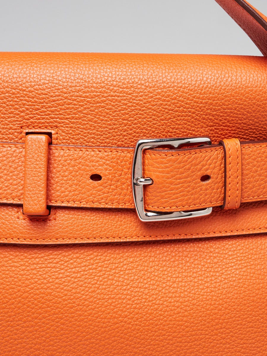 Hermes Orange EverGrain Calfskin Leather Bag