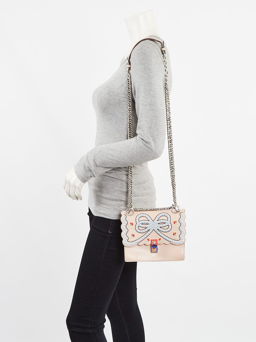 アクセサリーその他 Fendi Outdoor accessories Fendi Pink Leather Studded Bow Small I Kan Chain Shoulder