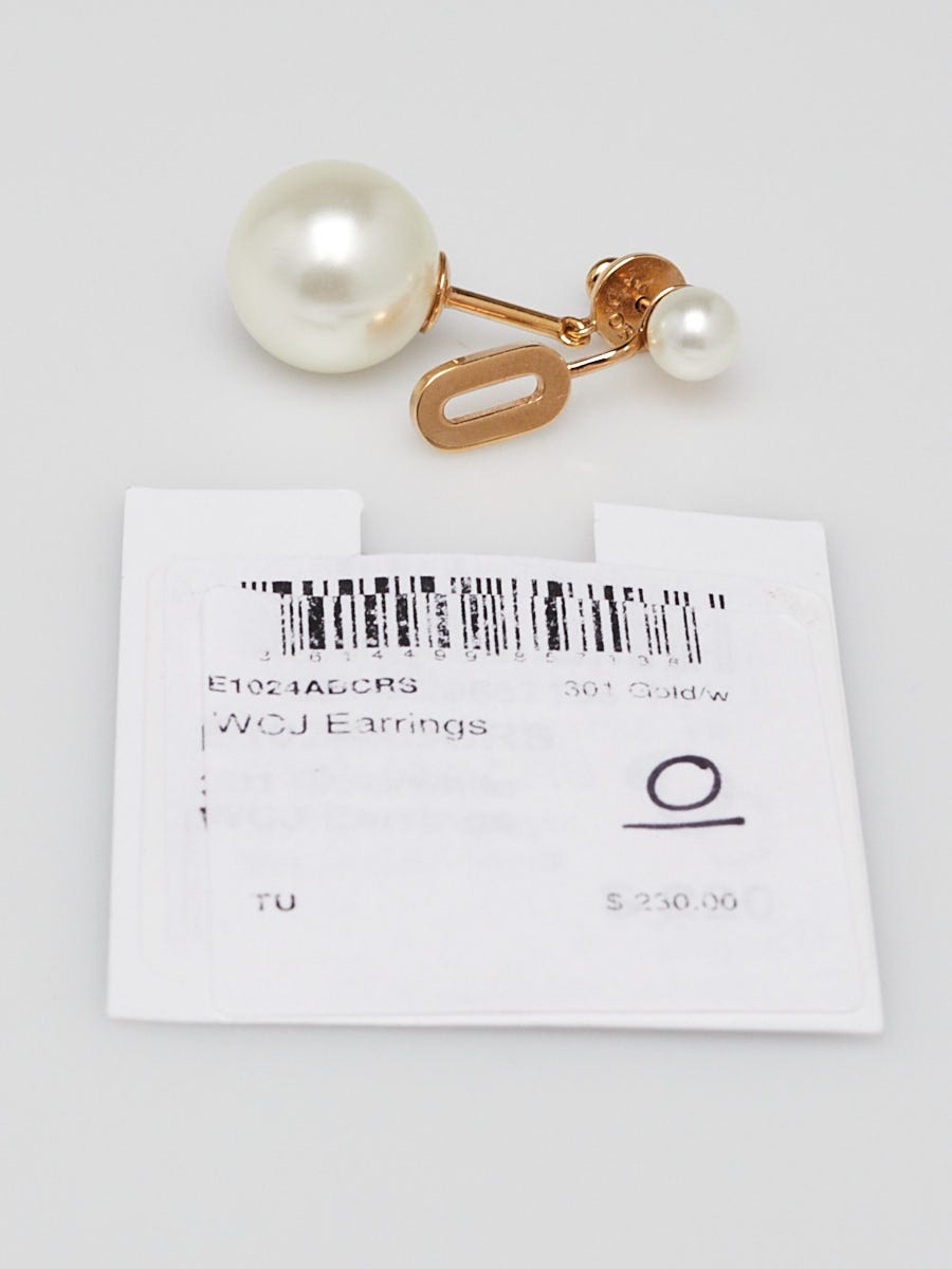 Christian Dior Goldtone Metal Faux Pearl My ABCDIOR Tribales Letter x Earring