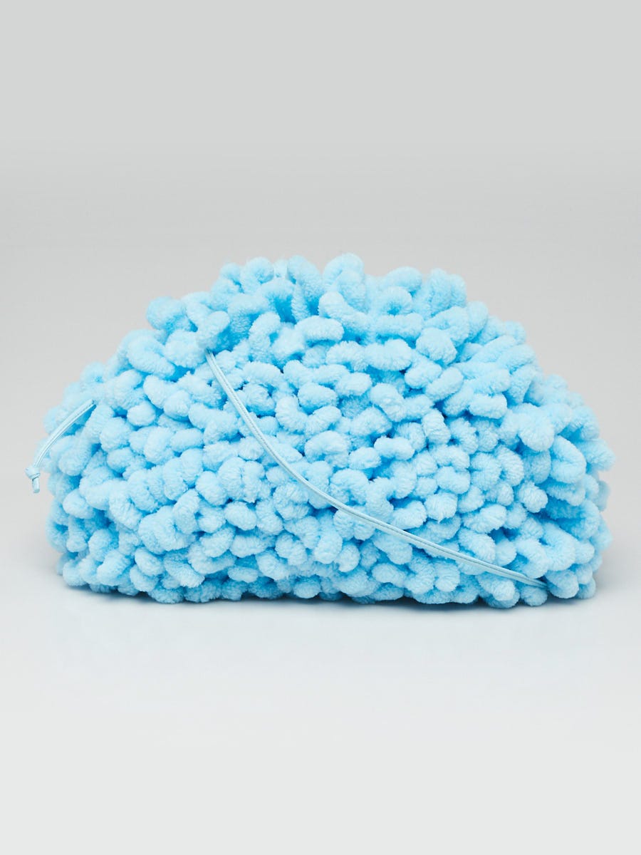Bottega Veneta Wave Blue Shearling Teen Pouch Crossbody Bag