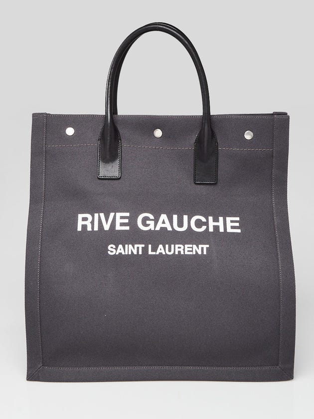 Yves Saint Laurent Grey Canvas Rive Gauche North/South Tote Bag
