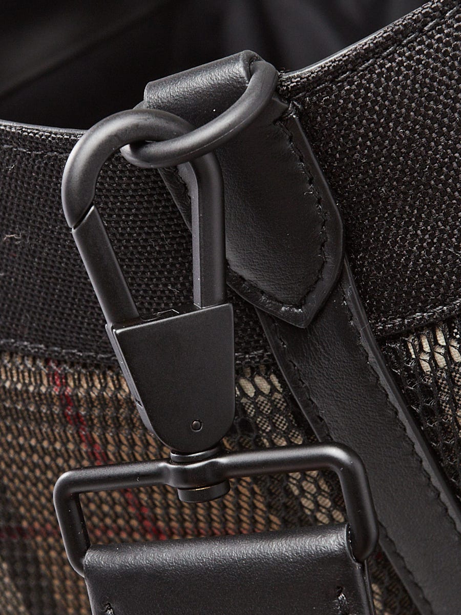 Burberry Black/Vintage Check Mesh/Canvas Ormond Tote Bag