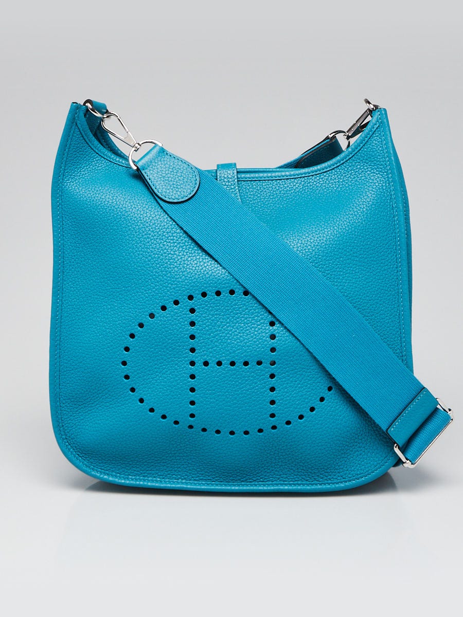 Turquoise Clemence Leather Evelyne PM III Bag