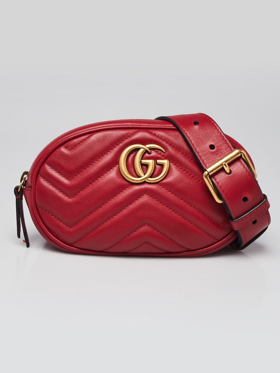 Gucci GG Marmont Matelasse Leather Belt Bag Red - Shop Now