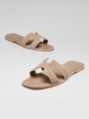 Beige Sable Suede Oran Sandals Size 10.5/41