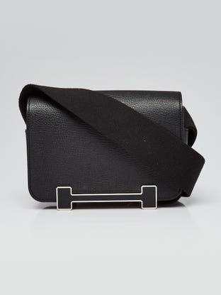 Black Chevre Mysore Leather Geta Crossbody Bag