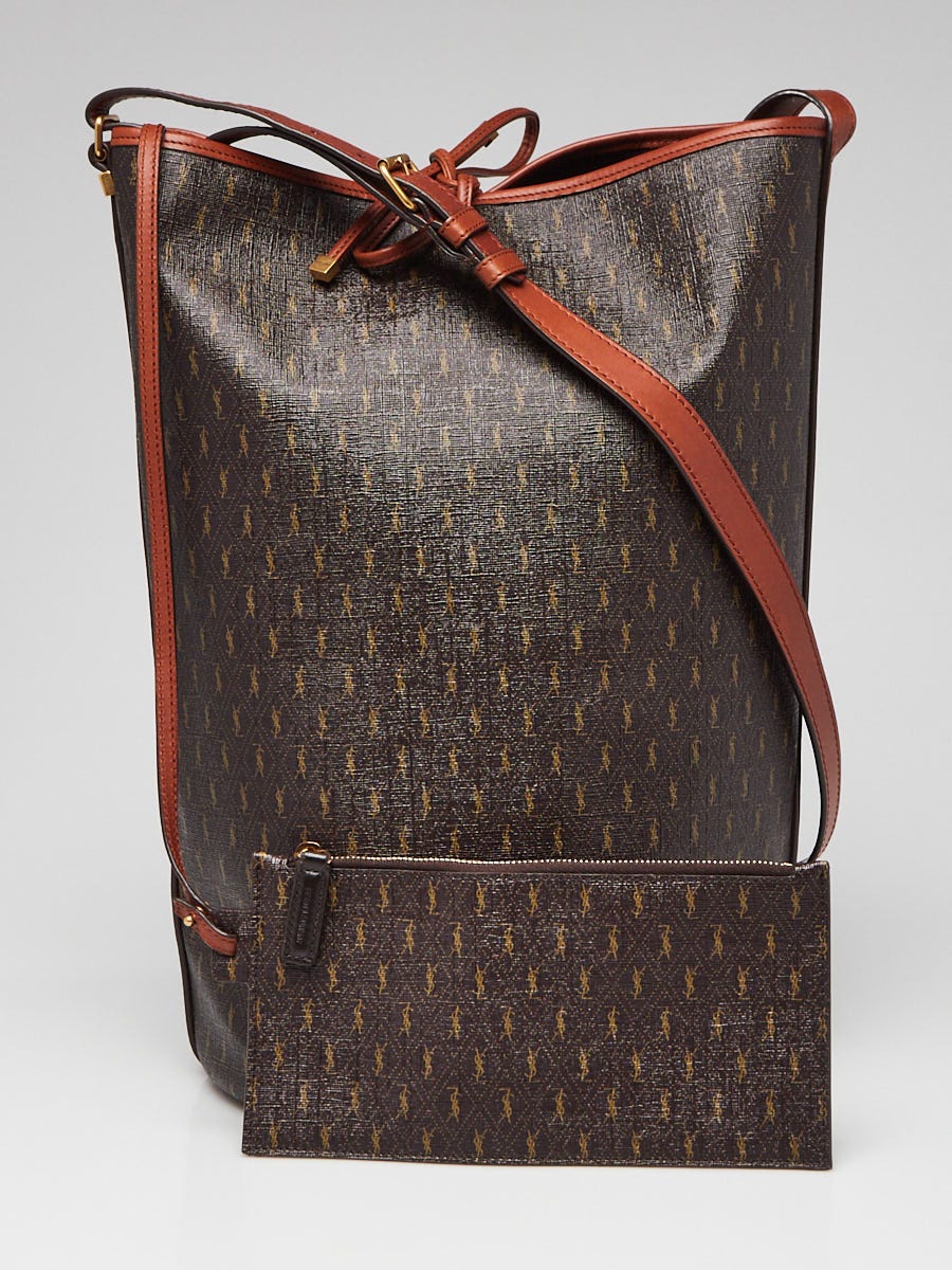 Yves Saint Laurent Brown Coated Canvas/Leather Le Monogramme