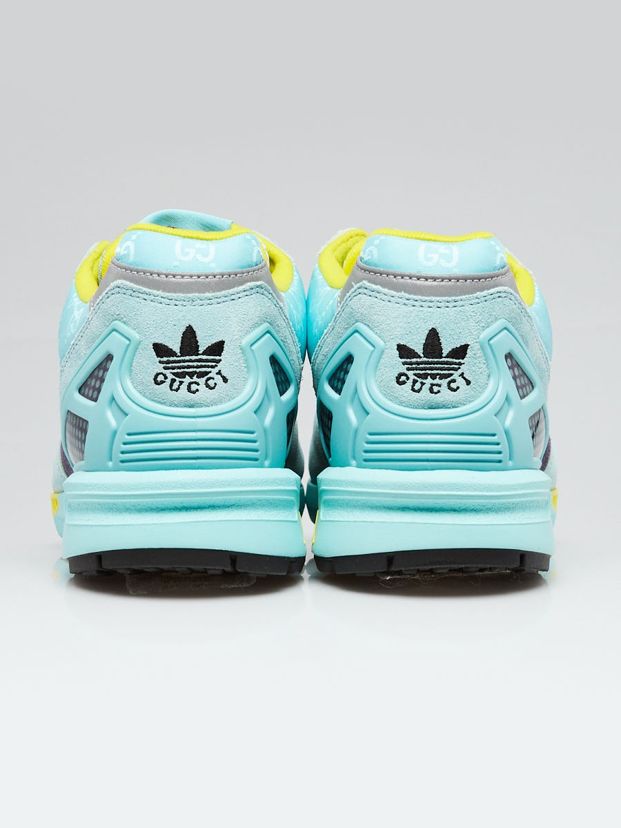 Gucci x Adidas Blue/Yellow Suede/Fabric ZX 8000 Chunky Sneakers 