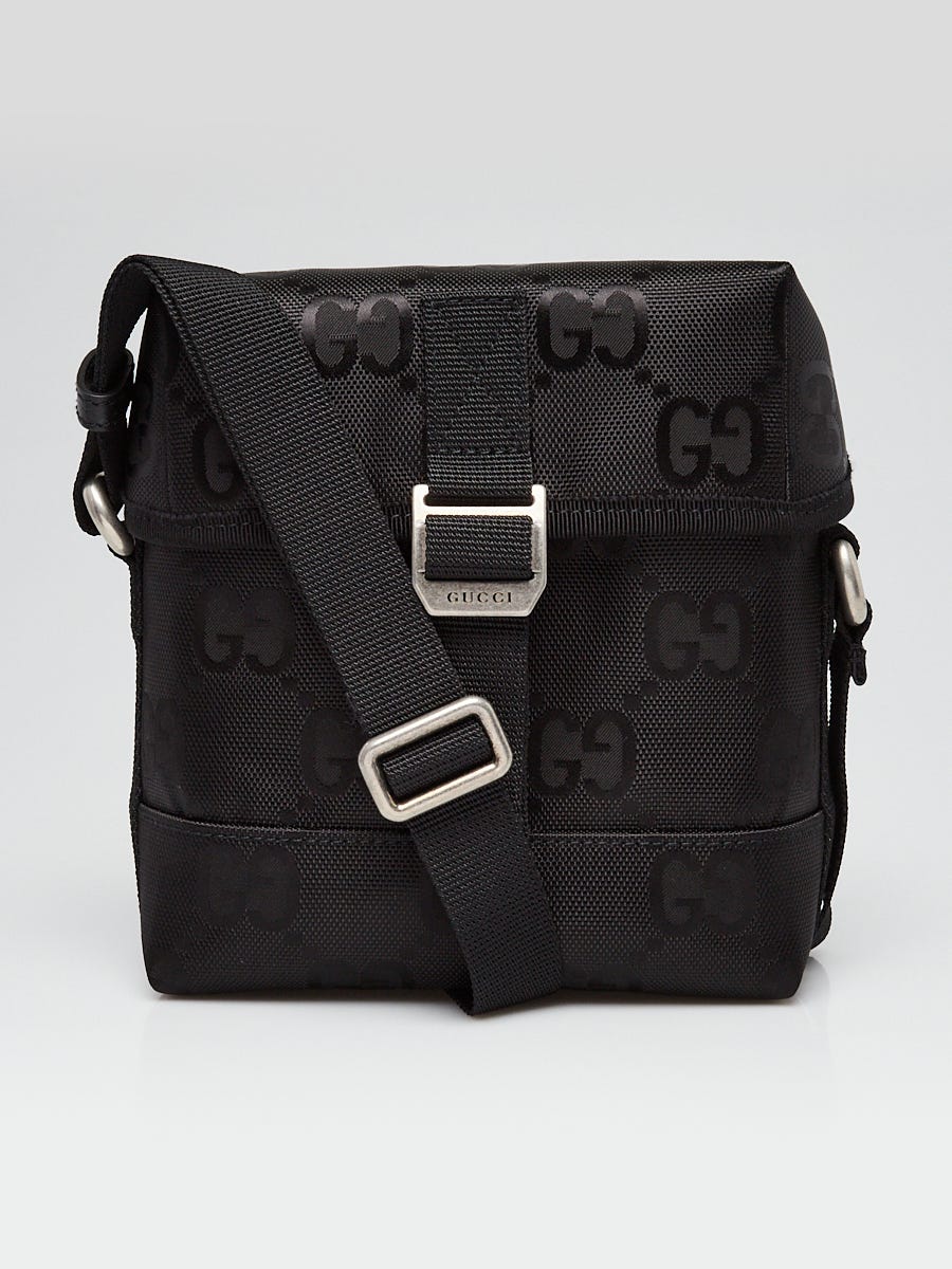 【GUCCI 】GG Off The Grid Nylon Large Travel Pouch BLACK Gucci Black GG Nylon Off The Grid Messenger Crossbody Bag