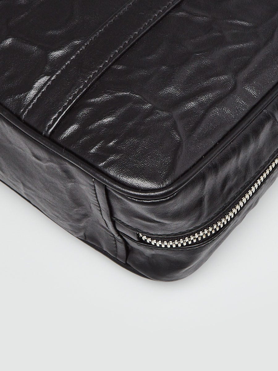 PRADA セール★ 1BB092 Prada Black Antique Nappa Leather Top Handle Bag 1BB092