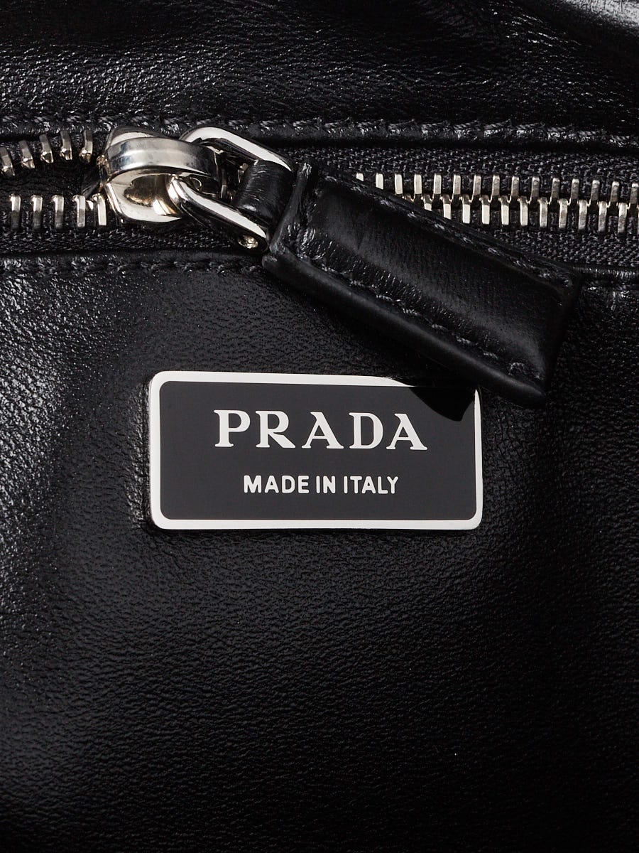 PRADA セール★ 1BB092 Prada Black Antique Nappa Leather Top Handle Bag 1BB092