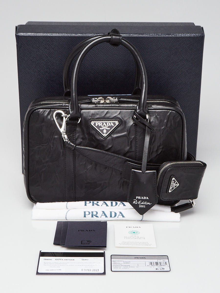 Prada Lock Detail Shoulder Bag in White