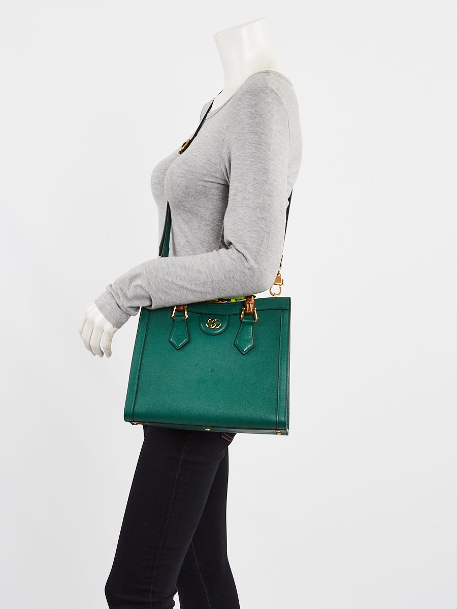 Gucci Green Leather Small Diana Tote Bag | Yoogi's Closet