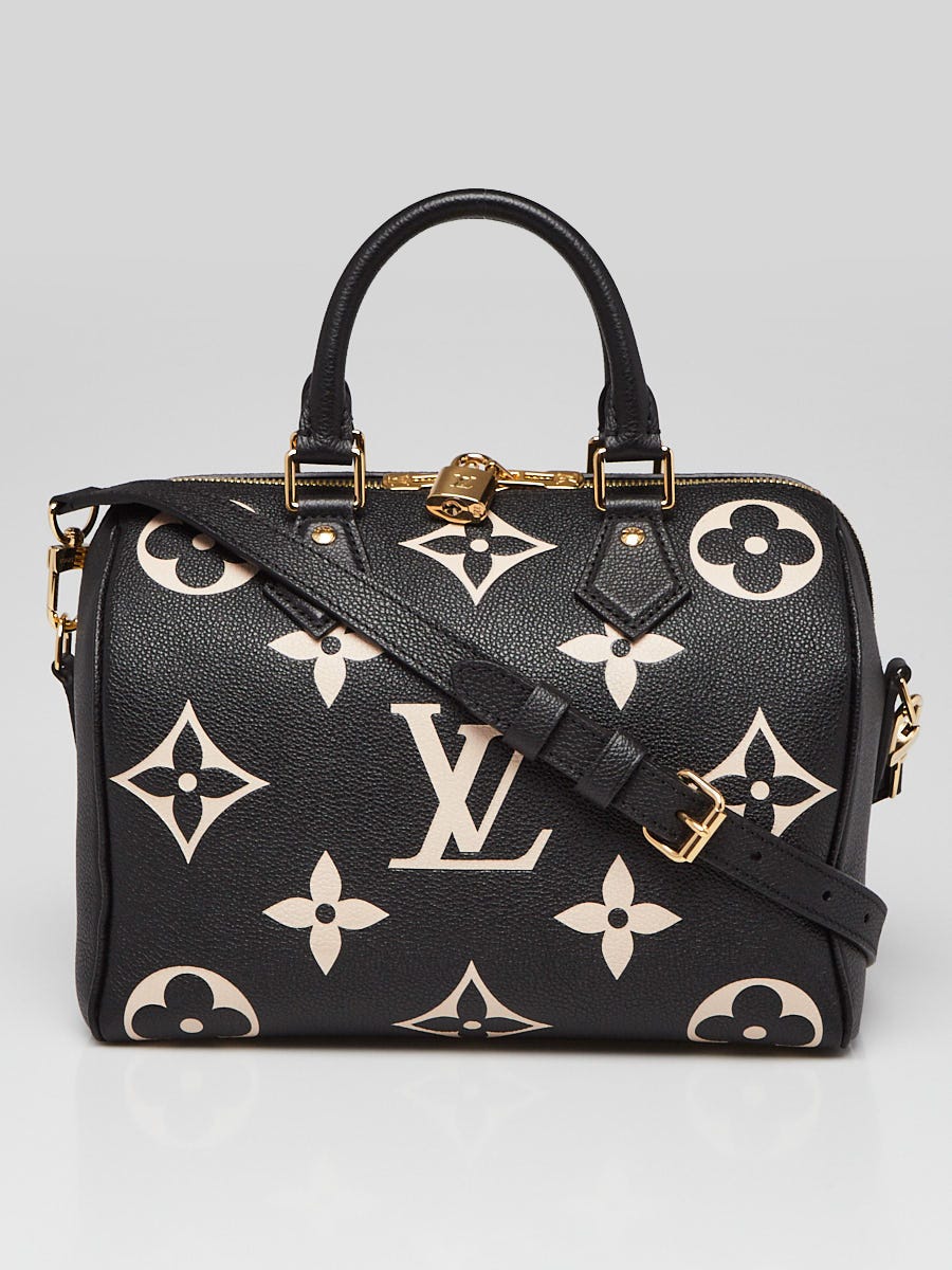 Louis Vuitton Bi-Color Black/Cream Monogram Empreinte Leather Speedy 25  Bandouliere Bag - Yoogi's Closet