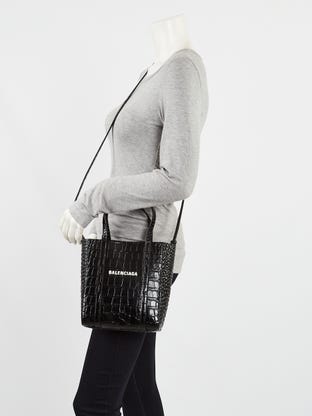 Balenciaga Crocodile-Embossed Leather Small Everyday Tote - Handbag | Pre-owned & Certified | used Second Hand | Unisex