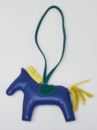 Vert Criquet/Sesame/Bleu De Malte Milo Lambskin Leather GriGri Rodeo MM Bag Charm