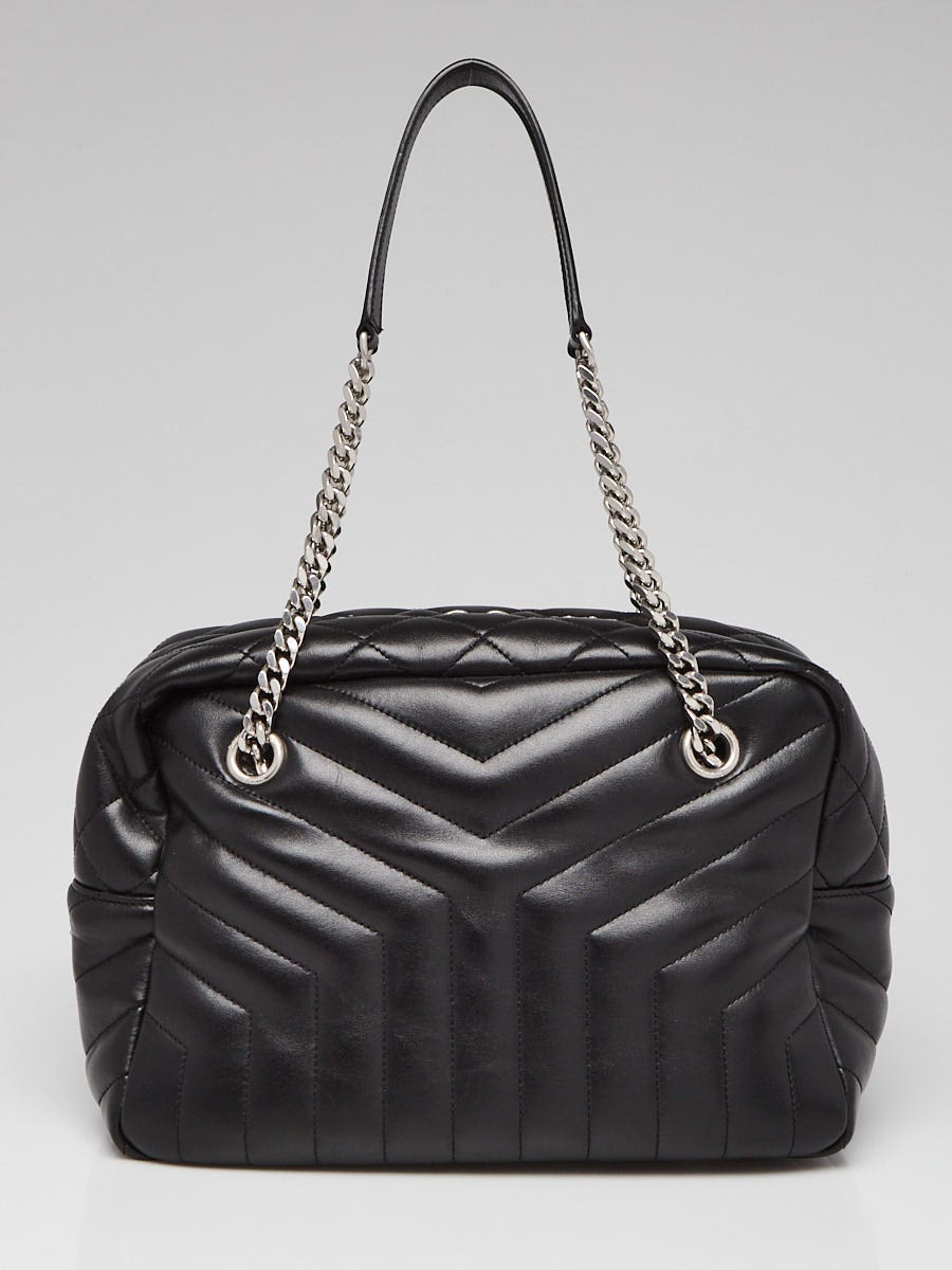 Yves Saint Laurent Black Quilted Leather Medium Loulou Bowling Bag