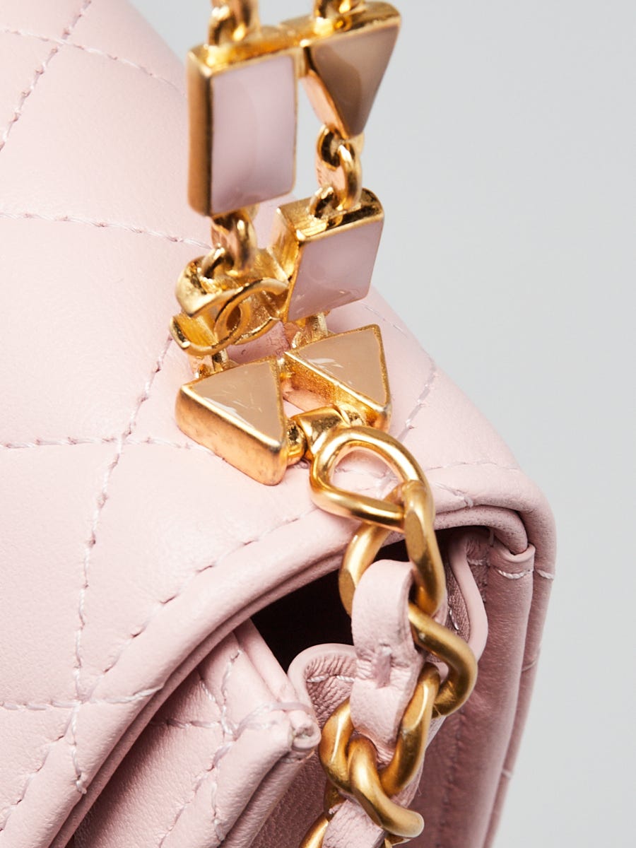 Chanel Pink Quilted Leather Handle Clutch With Chain Extra Mini Flap Bag -  Yoogi's Closet