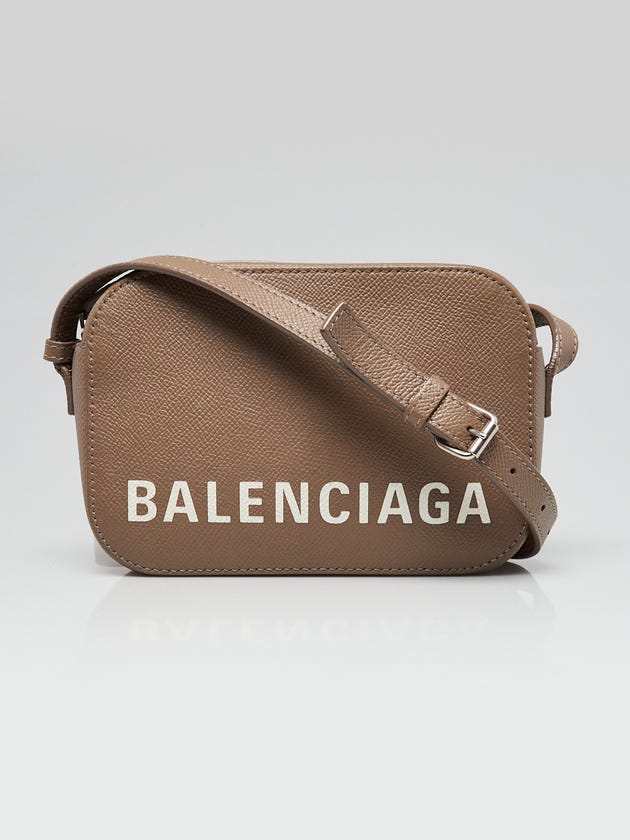 Balenciaga Brown Calfskin Leather Everyday Camera XS Bag