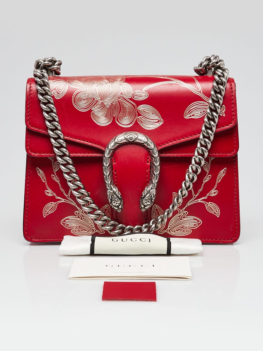  GUCCI Dionysus Red Small handbag Leather Bag Italy NEW wristlet  : Clothing, Shoes & Jewelry