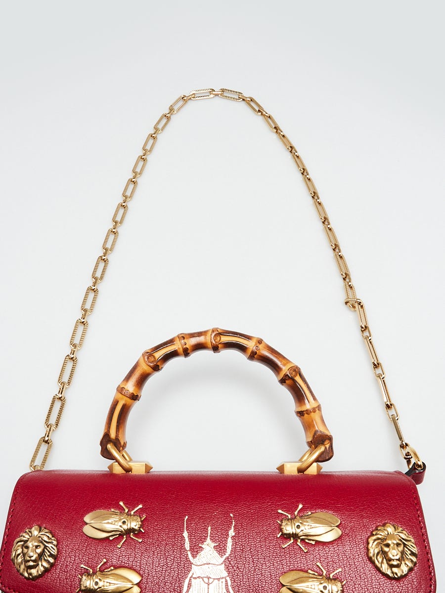 Donatella - Orange bamboo handle shopping bag