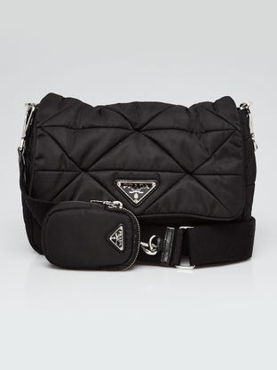 PRADA Baulleto Bag In Black Patent Saffiano Leather For Sale at 1stDibs