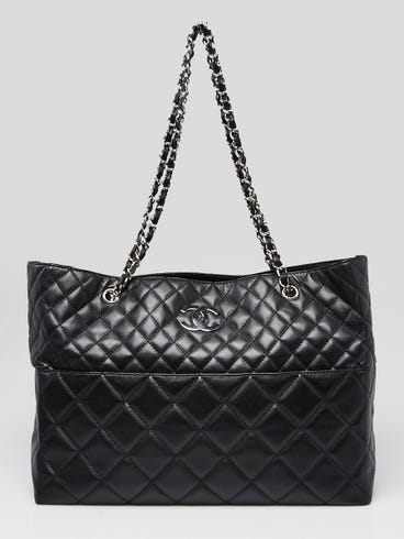 Chanel Black Quilted Leather In the Business Large Shopping Tote