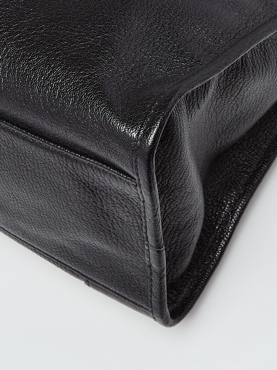 Balenciaga Black Chevre Leather Metallic Edge Motorcycle