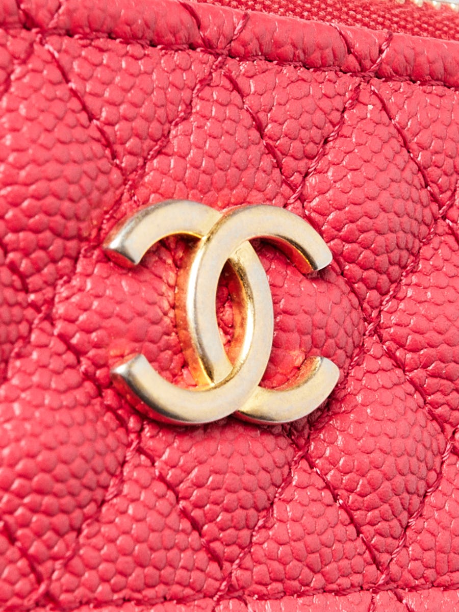 Chanel Pre-Owned 1996 medallion charm chain necklace - Case Zip Large Pouch  - Chanel Pink Chevron Quilted Leather Classic O - RvceShops's Closet