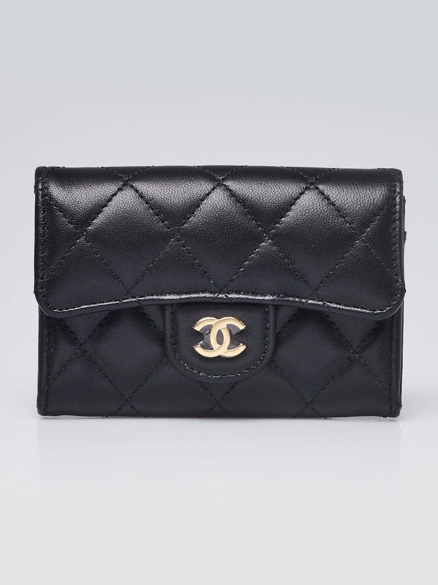 chanel patent leather card holder wallet