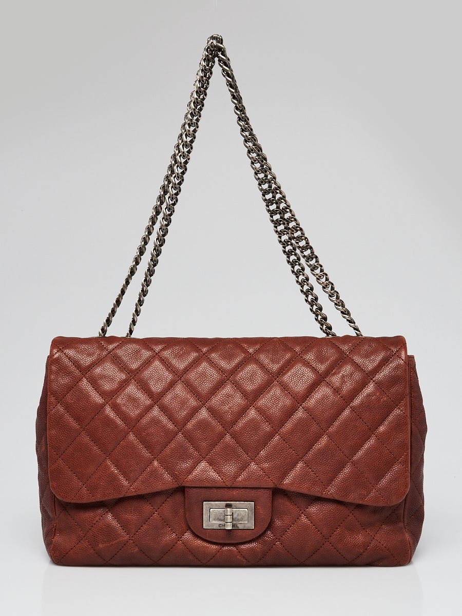 Chanel Brown 2.55 Reissue Quilted Caviar Leather 227 Single Flap