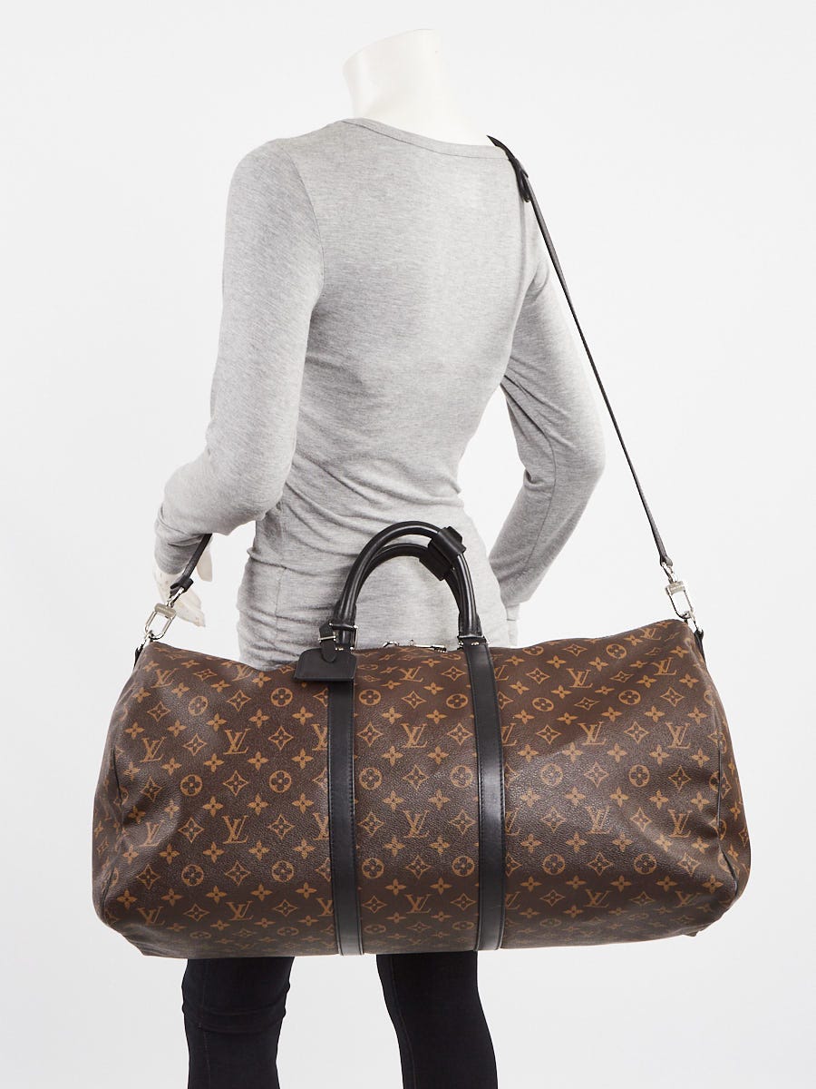 Louis Vuitton pre-owned Monogram Macassar Keepall Bandoulière 55 two-way  Bag - Farfetch