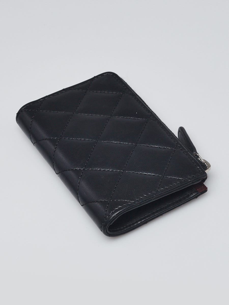 Chanel Black Quilted Lambskin Leather Zipped O-Key Holder